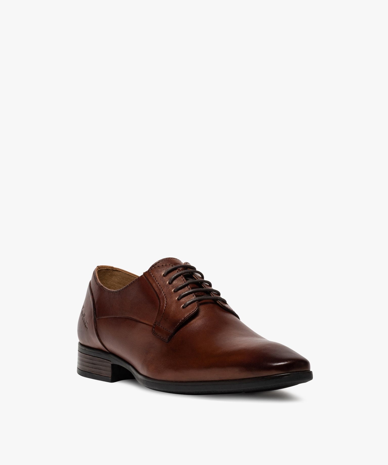 Derbies homme unis en cuir à bout amande – Pierre Cardin camel | GEMO