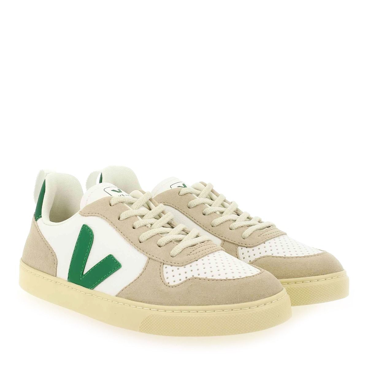 Veja  V10 LACES - Blanc Vert