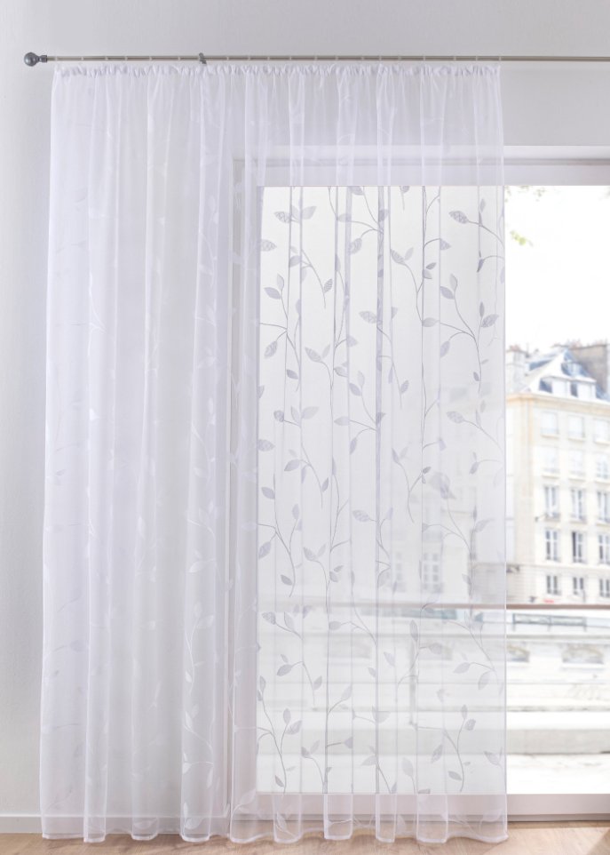 Jacquard Gardine mit Blättern
