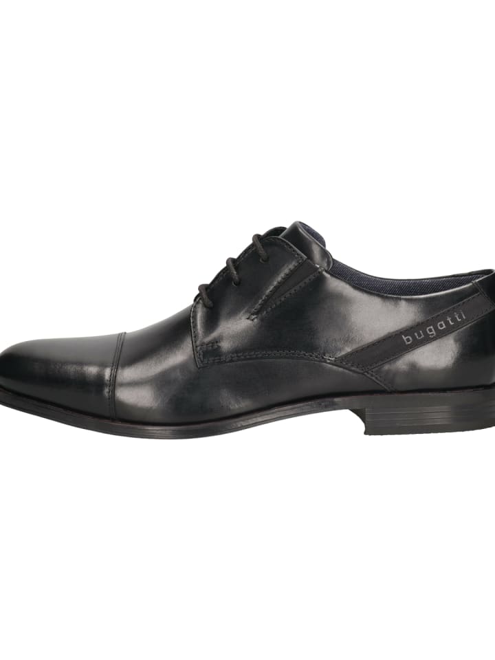 Bugatti Leder-Schnürschuhe in Schwarz günstig kaufen