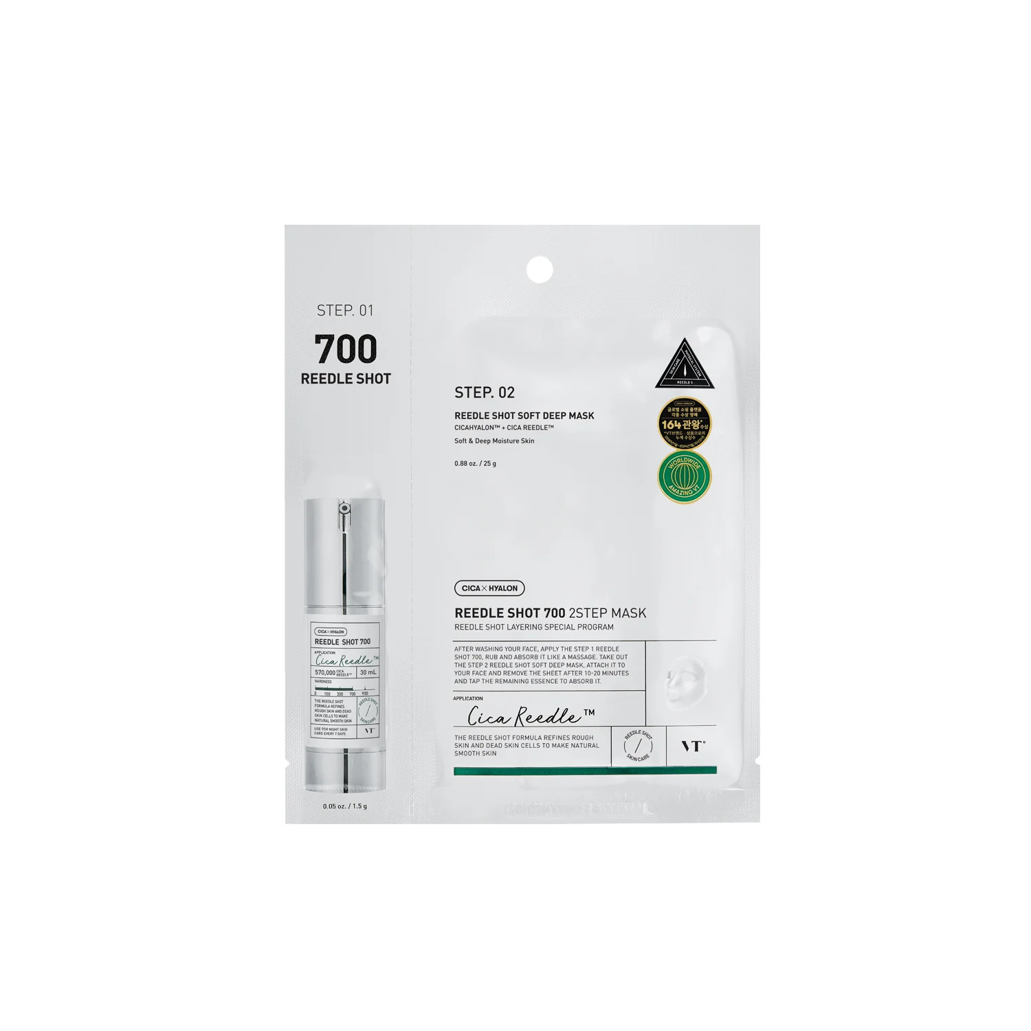 REEDLE SHOT 700 2-STEP MASKA - Set proti nepravilnostim, Set proti gubam, Maska za obraz proti staranju, Serum proti nepravilnostim, Regeneracijska nega