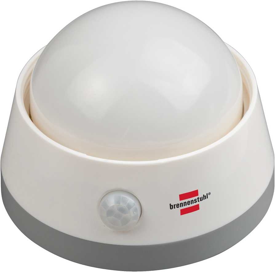 Brennenstuhl 1173290 LED noční světlo NLB 02 BS s baterií s infračerveným senzorem pohybu a tlačítkem, 2 LED 6 lm, 3x AA (součástí balení)