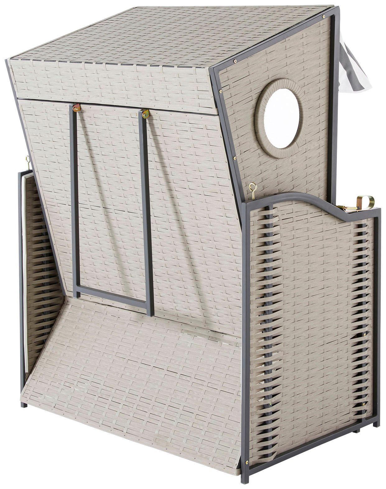 my Flair Strandkorb Marine, BxTxH: 114x72x160 cm, Halblieger, 2-Sitzer