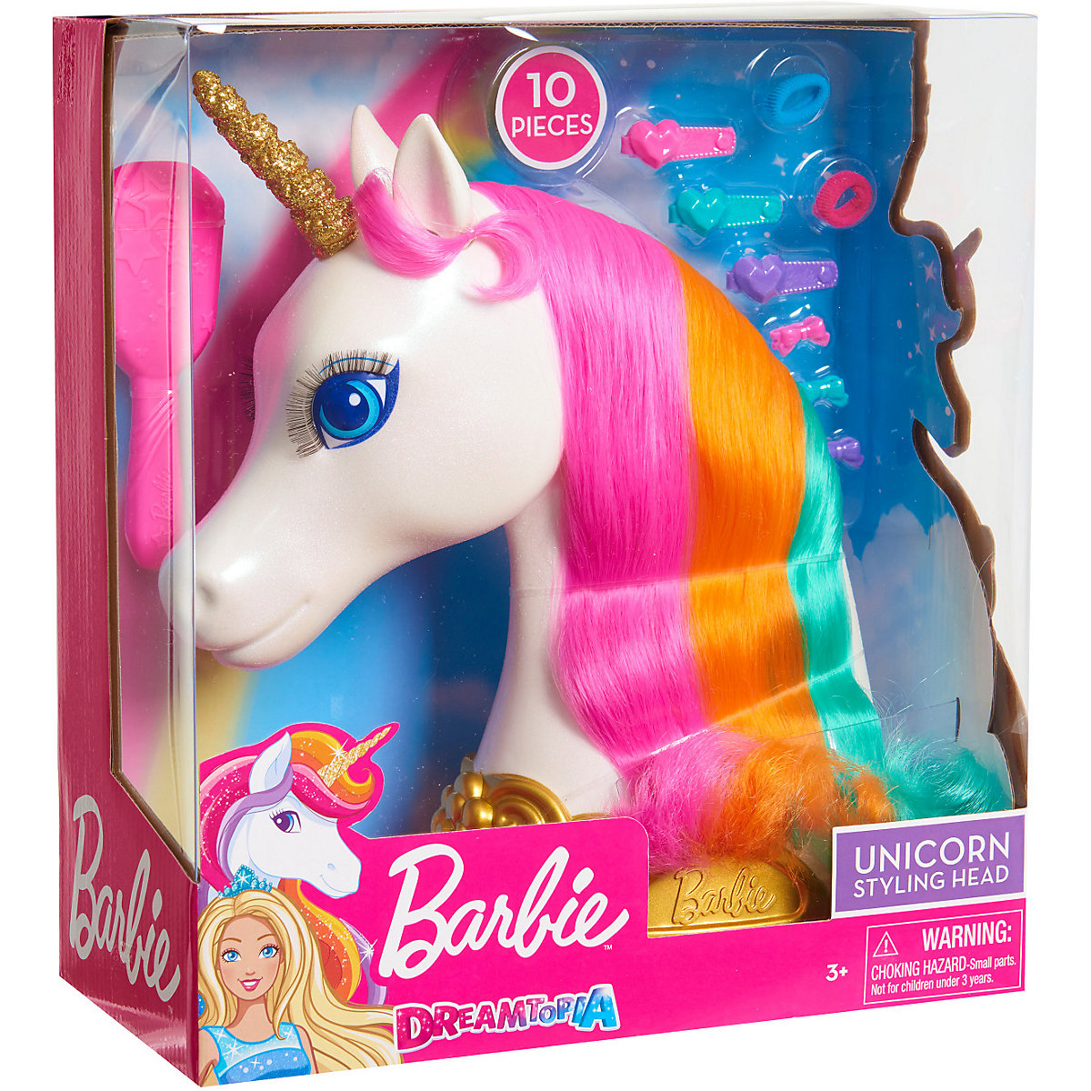 Barbie Dreamtopia Unicorn Styling Head, 10-tlg.