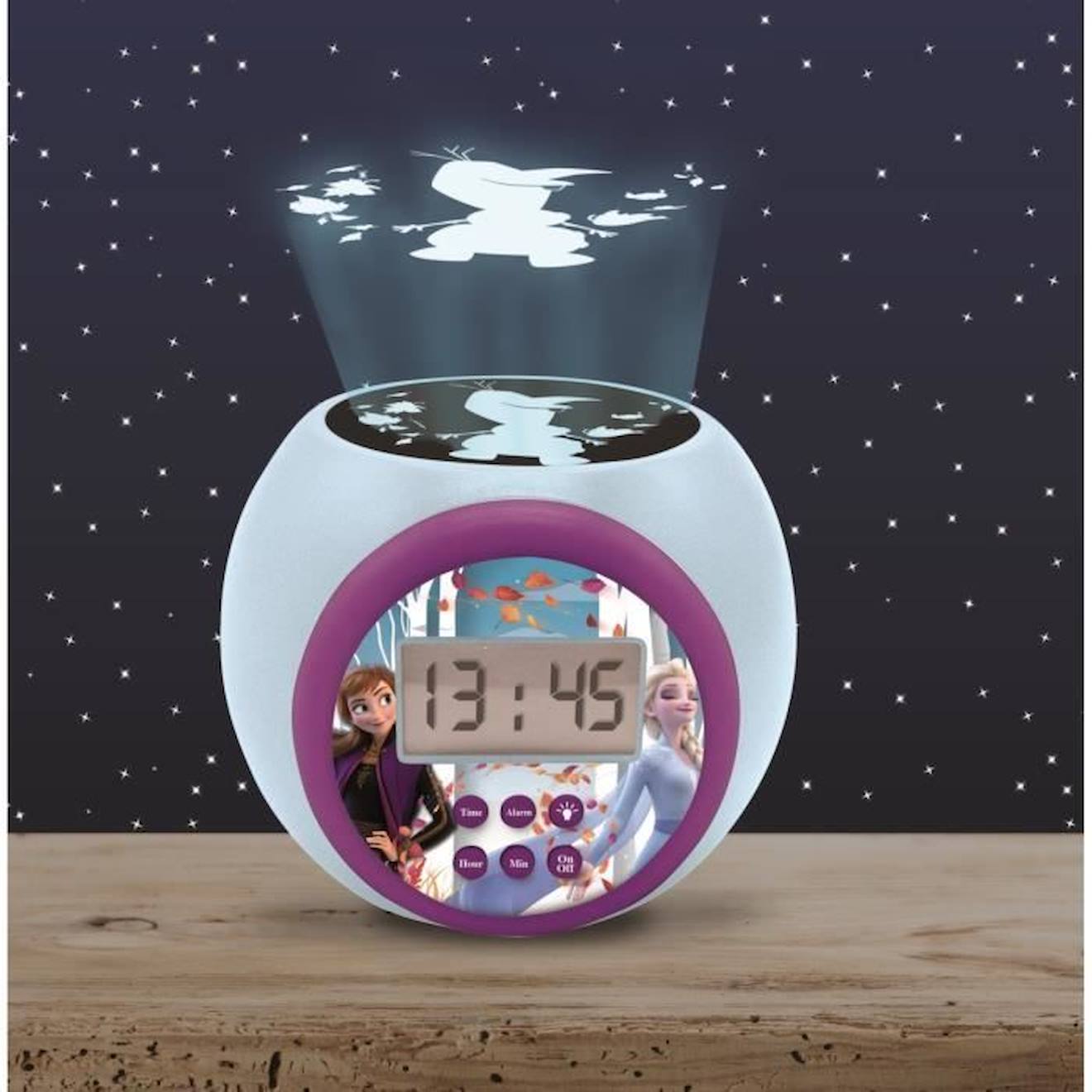 LA REINE DES NEIGES Réveil projecteur fonction minuteur LEXIBOOK violet