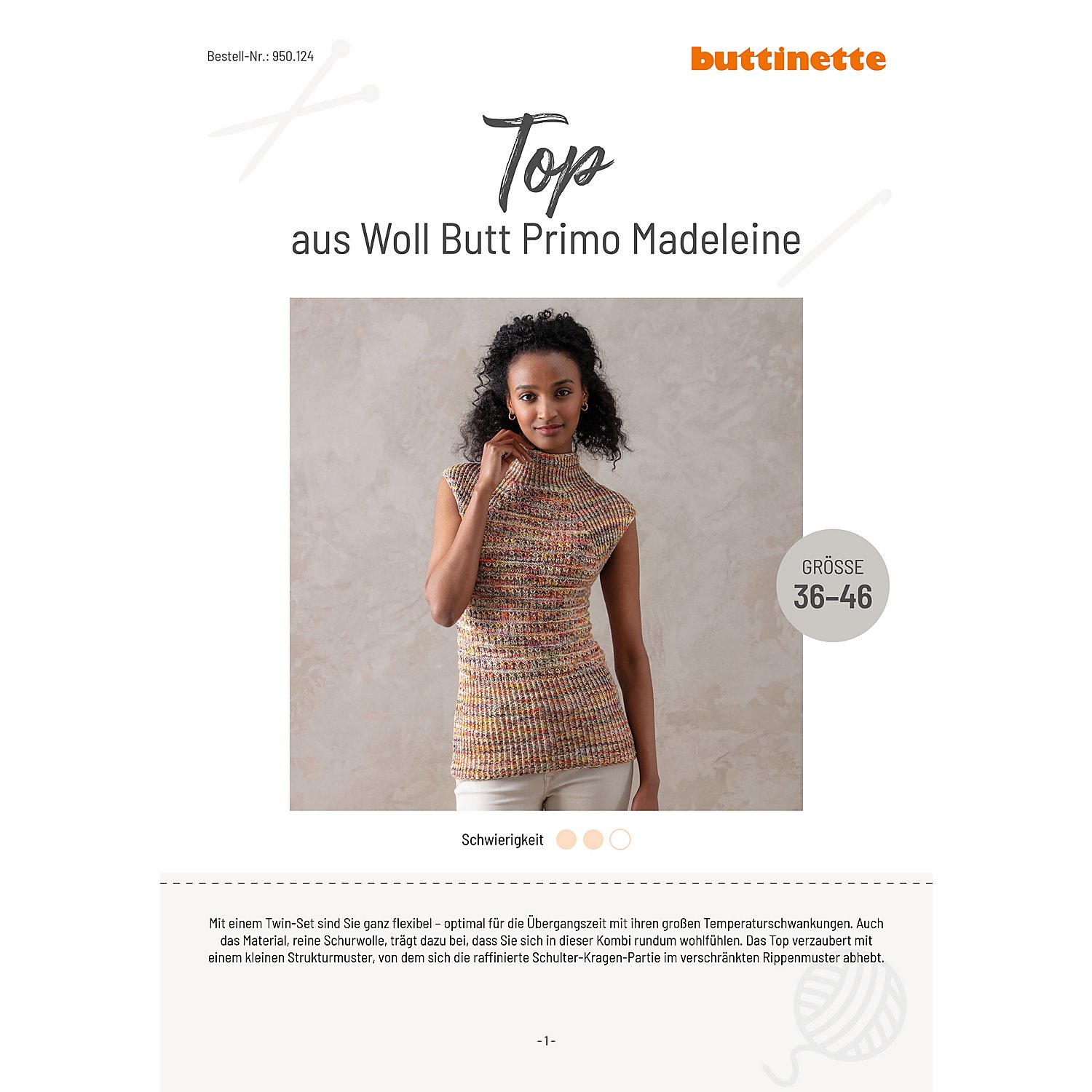 Strickanleitung – Top aus Woll Butt Primo Madeleine