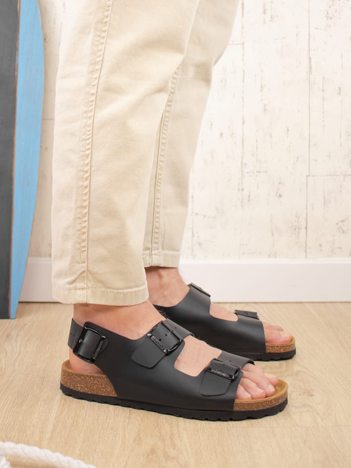 BABUNKERS Family Leder-Sandalen in Schwarz günstig kaufen