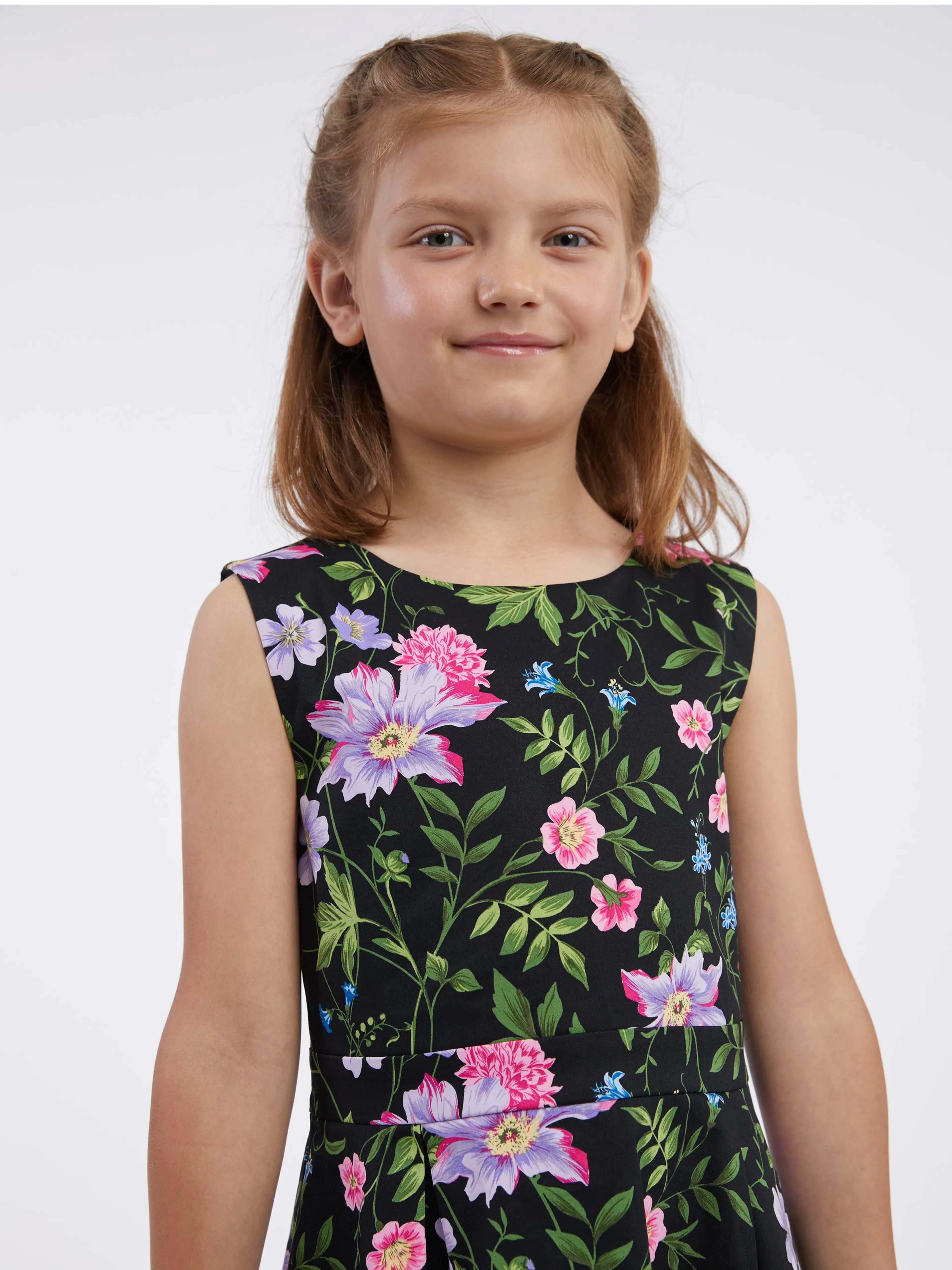 Schwarzes Blumenkleid für Mädchen ORSAY