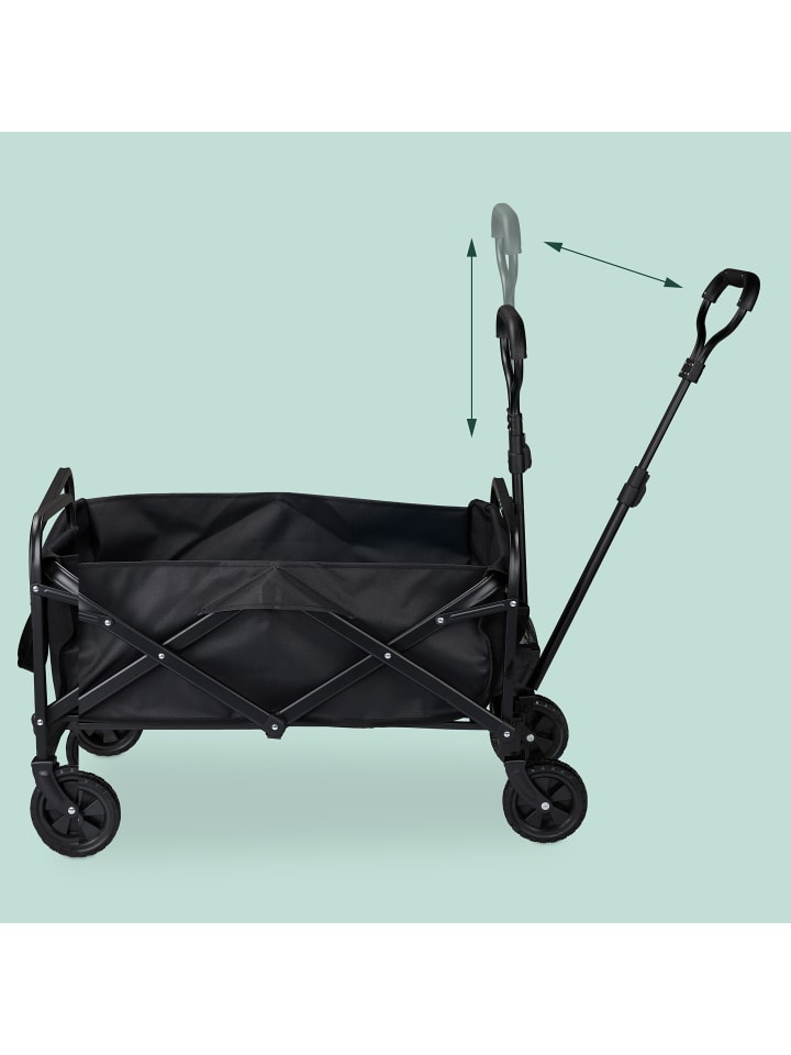 relaxdays Bollerwagen in Schwarz - (B)74 x (H)95 x (T)48 cm günstig kaufen onesize