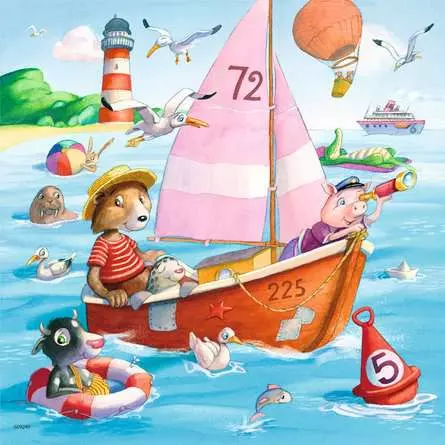 Kinderpuzzle ab 5 Jahren - Auf dem Wasser - 49 Teile
