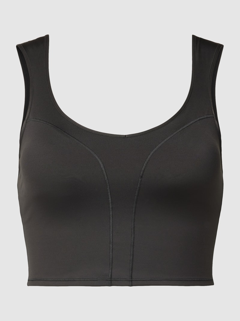 Crop Top mit Ziernähten Modell 'EVERSCULPT' in schwarz