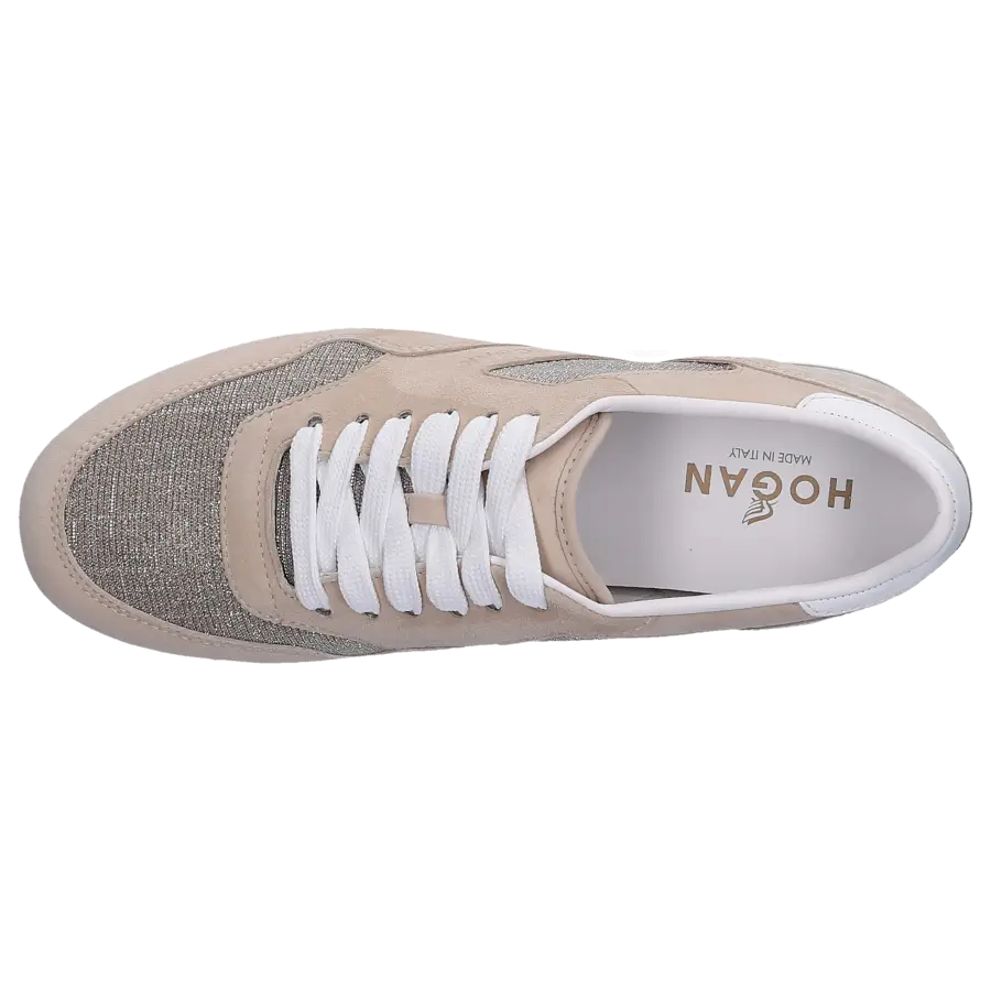 Hogan - Sneaker low H222 Kalbsleder Materialmix Logo Prägung beige-kombi - beige