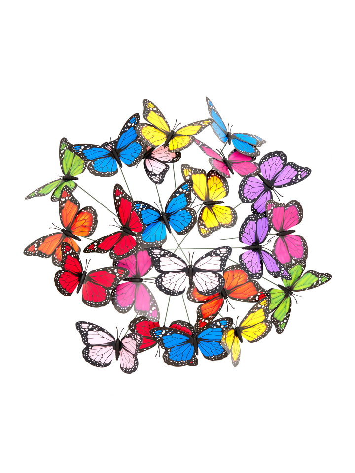 relaxdays 36x Gartendeko Schmetterling in Bunt günstig kaufen onesize