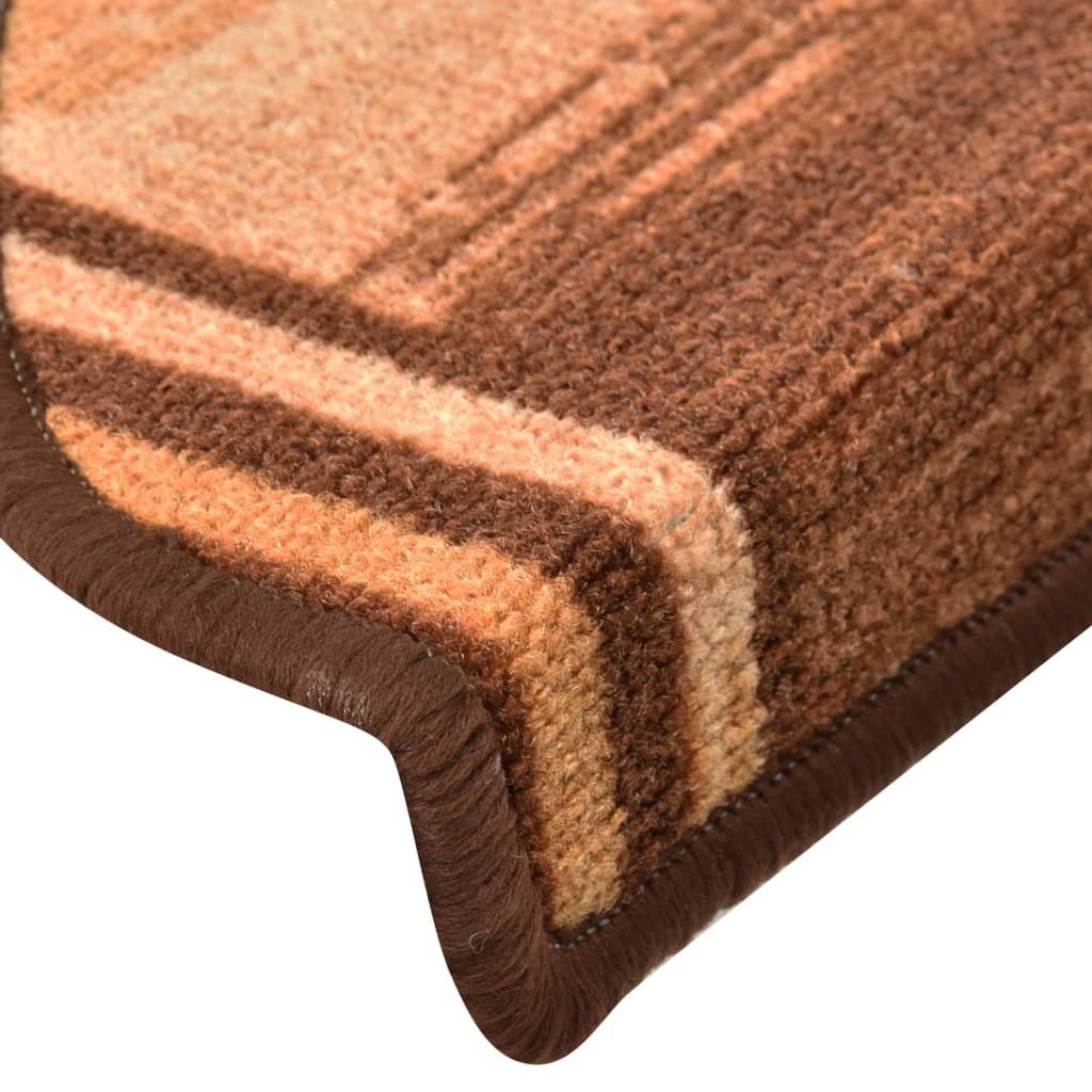 Stufenmatte Treppenmatten Selbstklebend 15 Stk Braun 65x21x4 cm, vidaXL, Höhe: 4 mm
