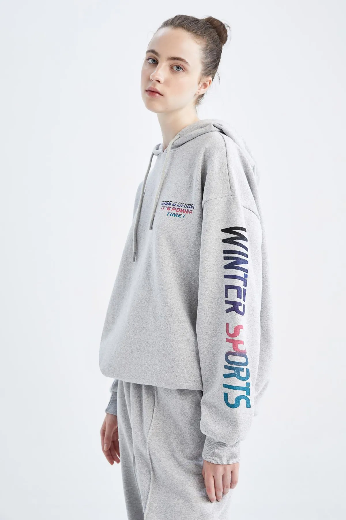 DeFacto  Weiches, flauschiges Sweatshirt mit Kapuze in Oversize-Passform