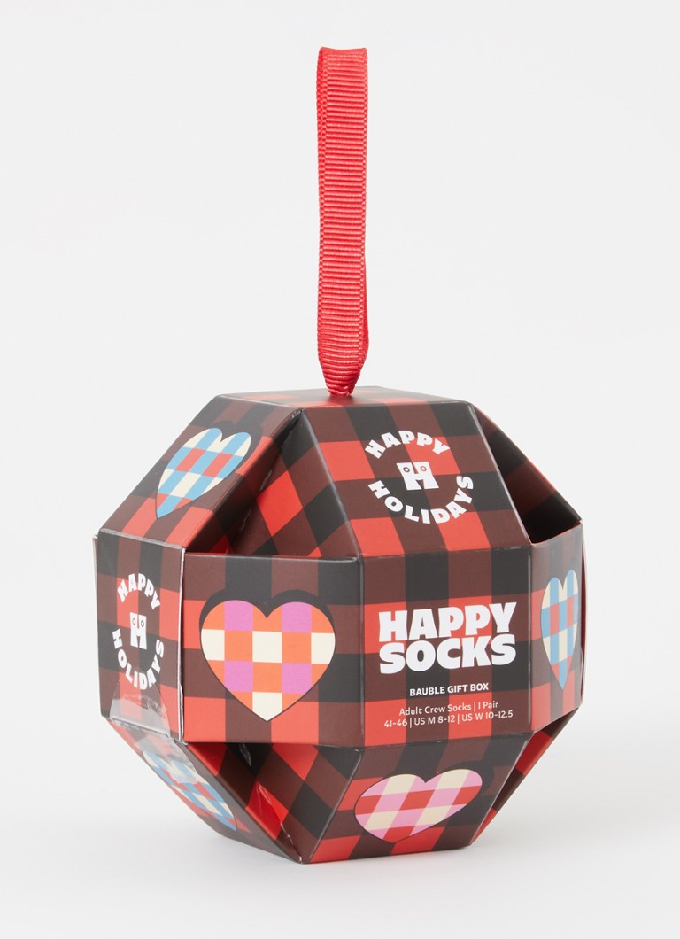 Happy Socks zeķītes ar apdruku dāvanu kastītē