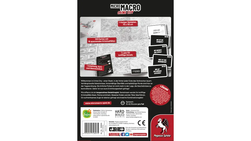 Pegasus - MicroMacro: Crime City (Edition Spielwiese) 59060G Spiel des Jahres 2021