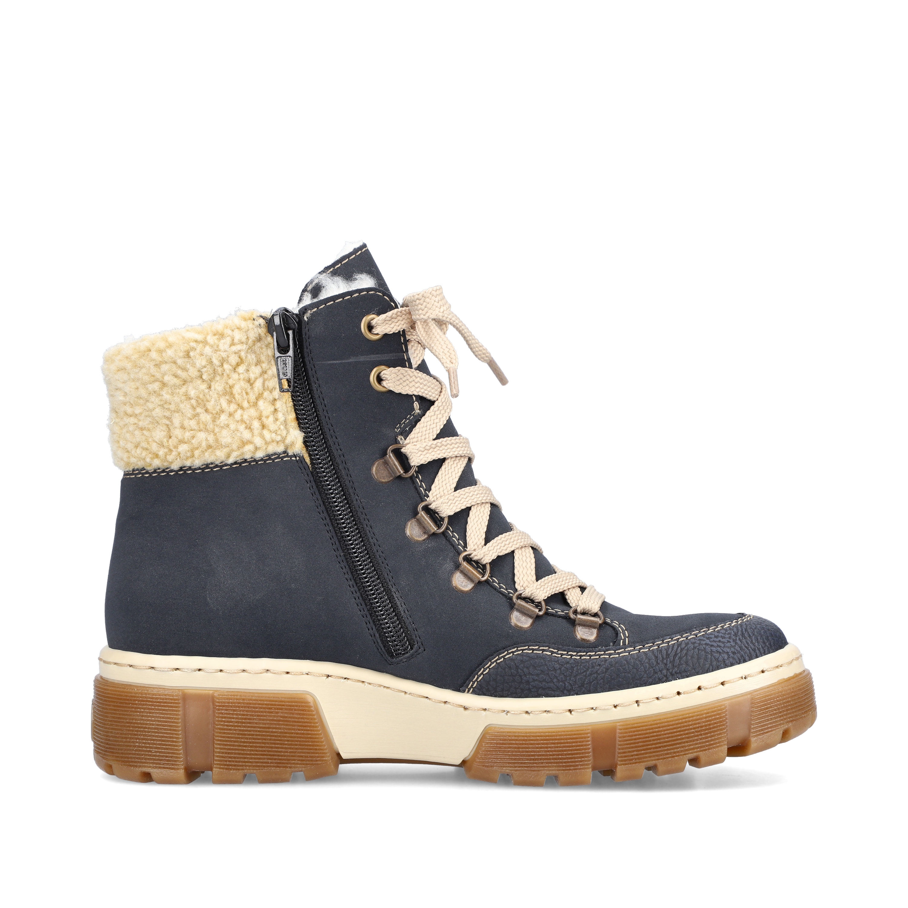 Rieker Damen Schnürstiefel meeresblau