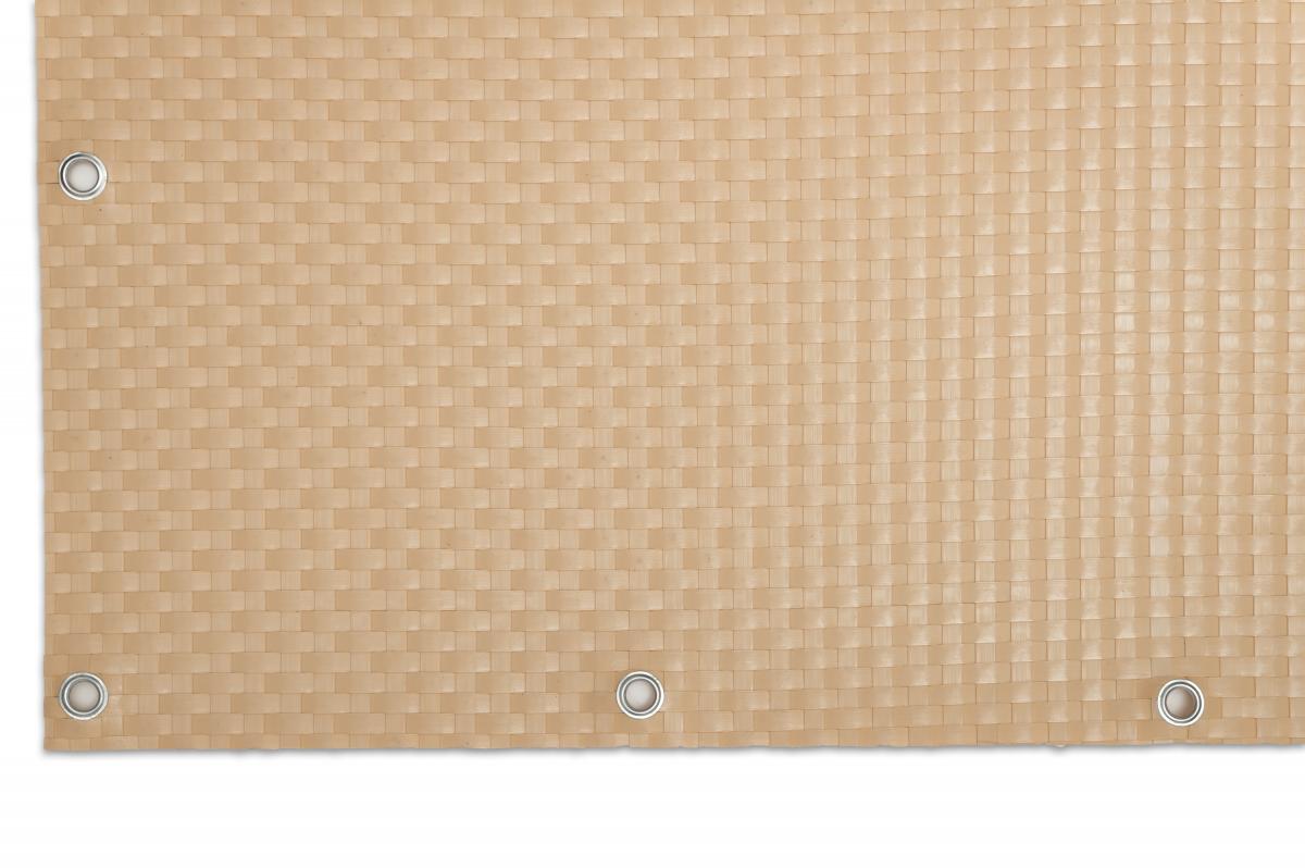 Progresja Rattan Art Polyrattan Balkonsichtschutz mit Metallösen - Beige 0,9m x 5m