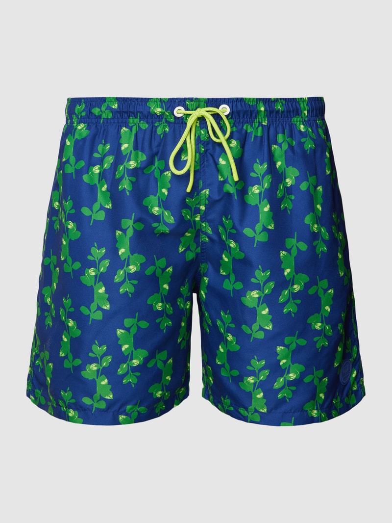 PLUS SIZE Badehose mit Allover-Muster in marineblau