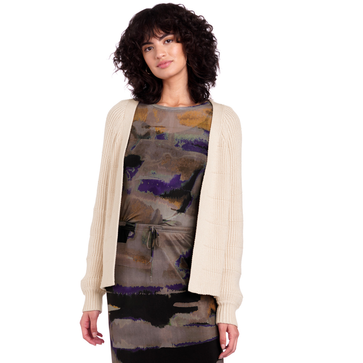 Damen Strickjacke aus Rippstrick