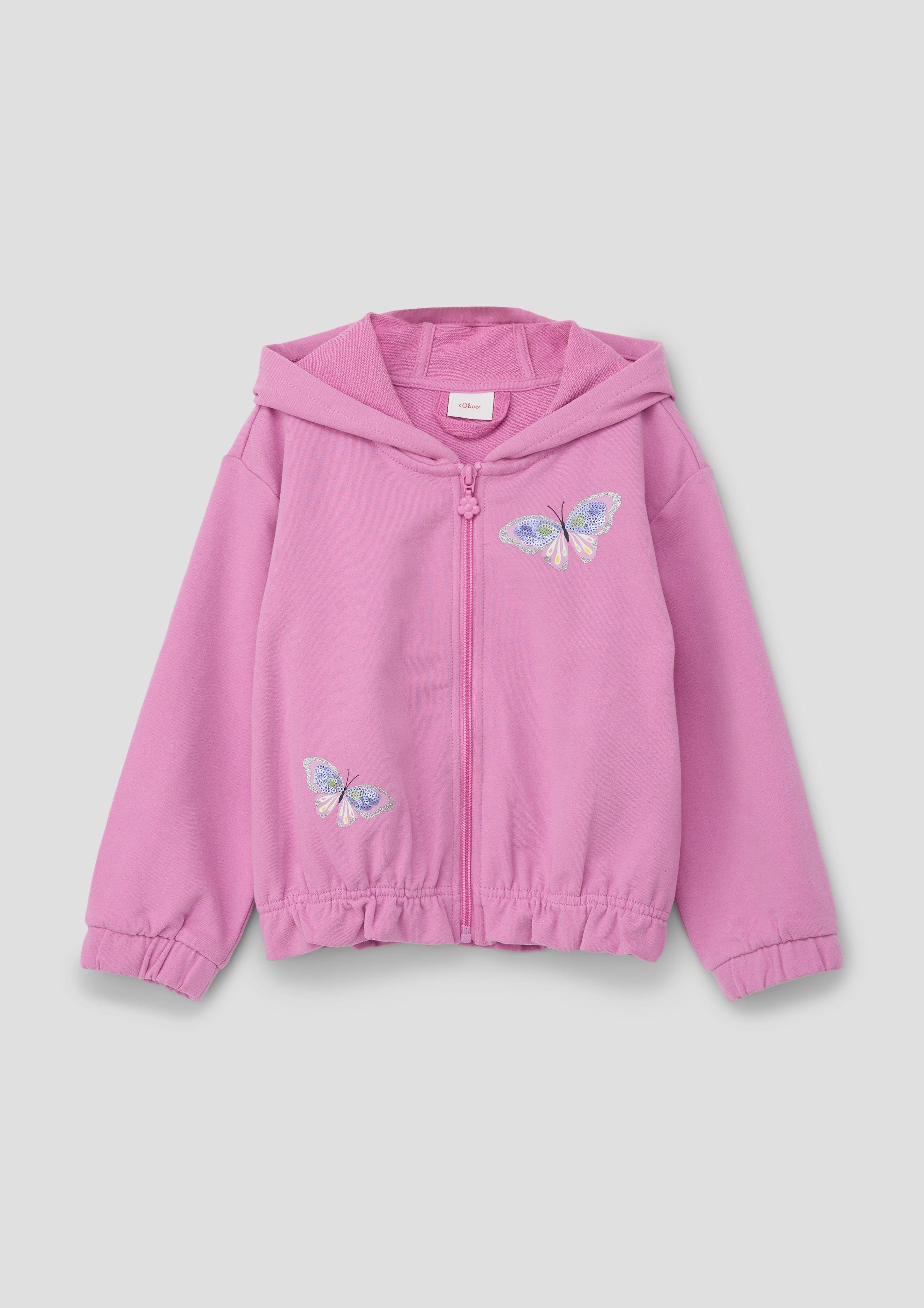 Sweatjacke mit Paillettenapplikation  2142082-4446