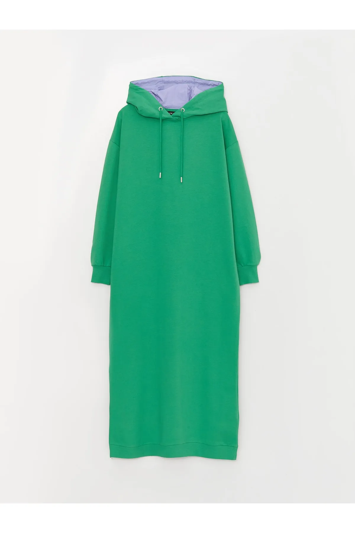 LC Waikiki  Einfarbiges, langärmliges Oversize-Damenkleid mit Kapuze