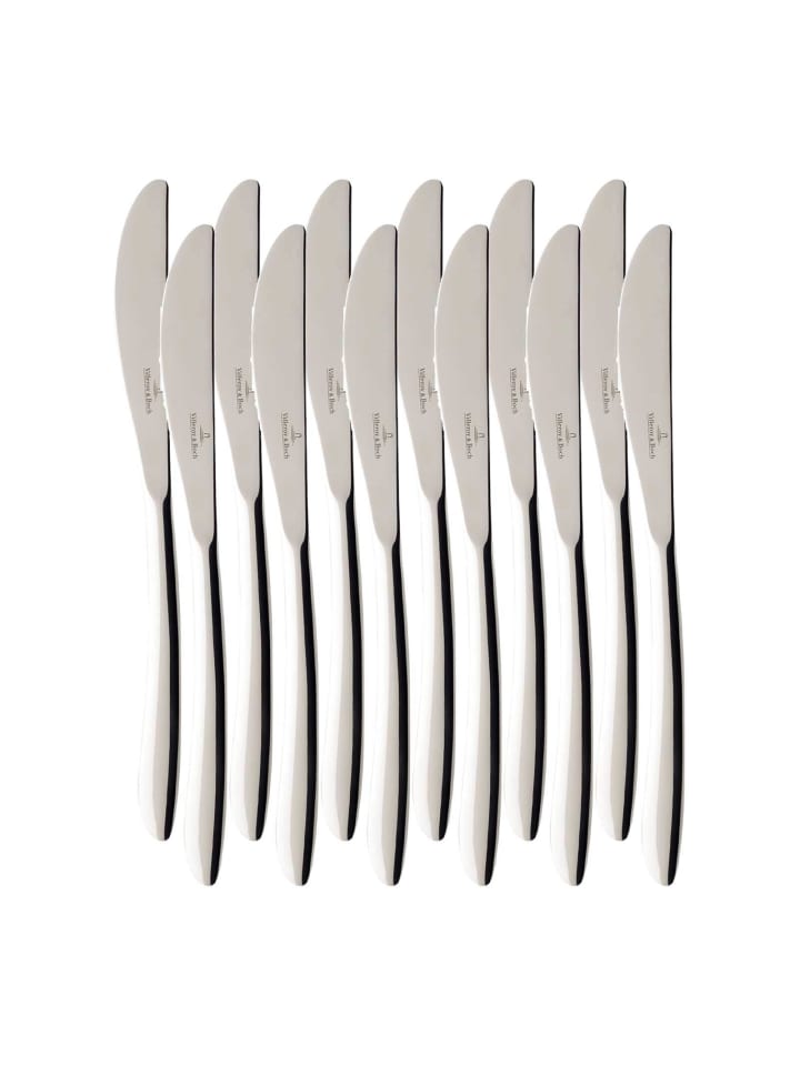 Villeroy & Boch 12er Set Tafelmesser SoftWave 23,7 cm in silber günstig kaufen onesize