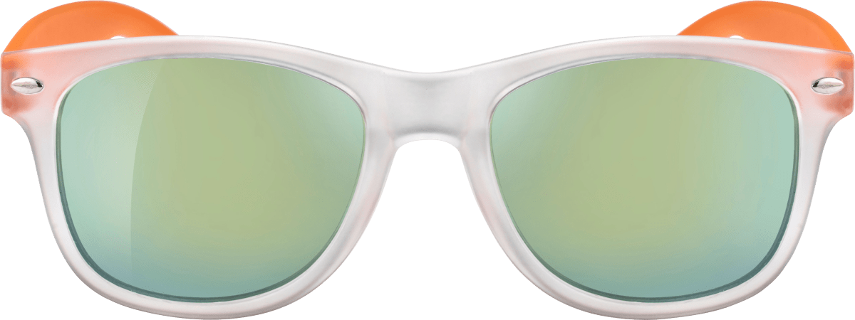 Sonnenbrille Kids transparenter Rahmen und orange Bügel, 1 St