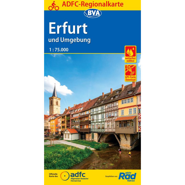 ADFC-REGIONALKARTE ERFURT UND UMGEBUNG - Fahrradkarte