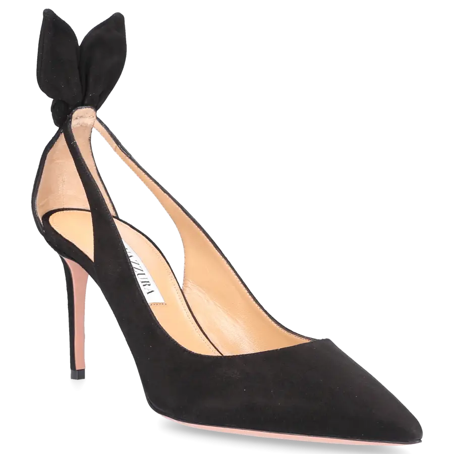 Aquazzura - Pumps BOW TIE 85 Veloursleder - schwarz