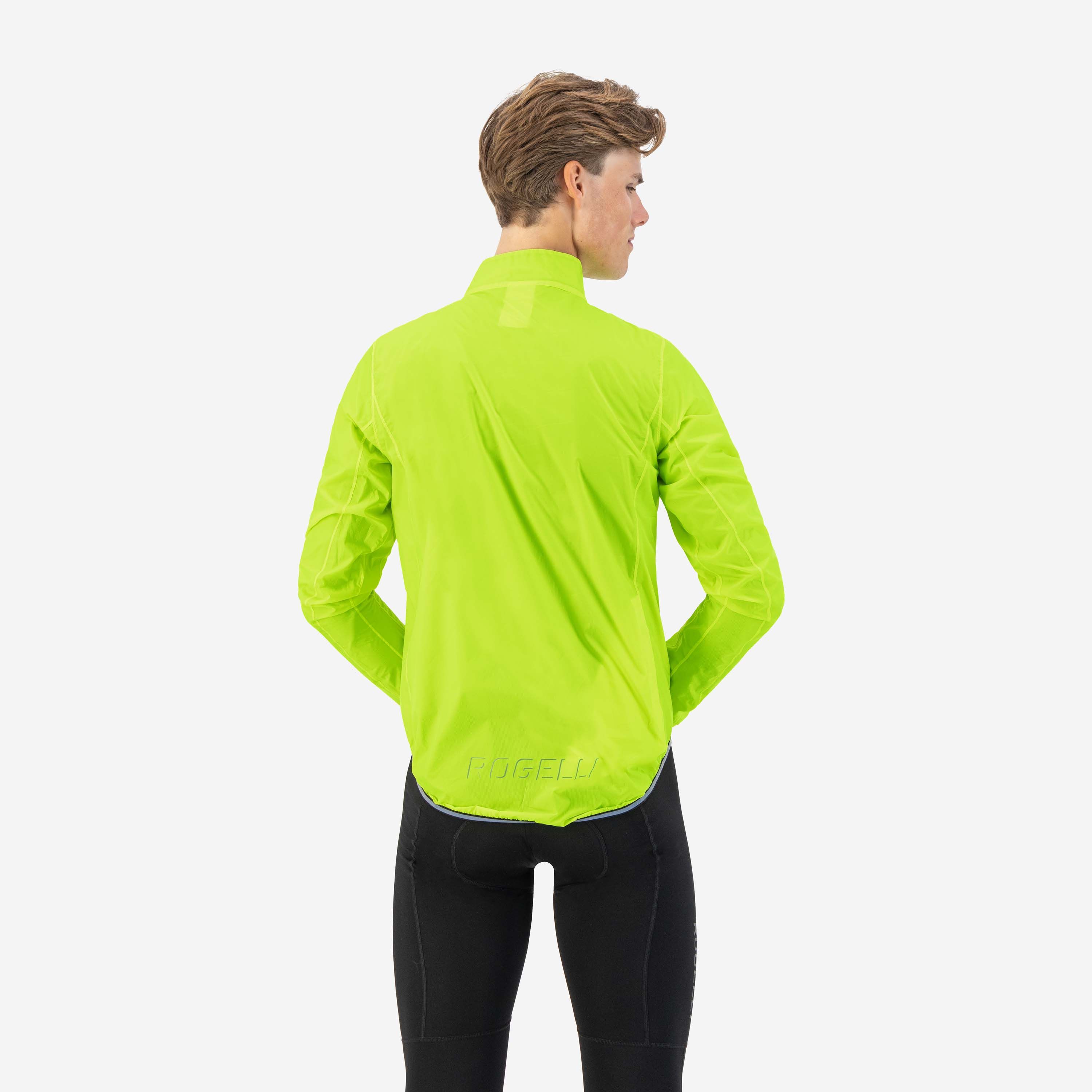 Rogelli Essential Fluor Yellow Herren Fahrrad Regenjacke