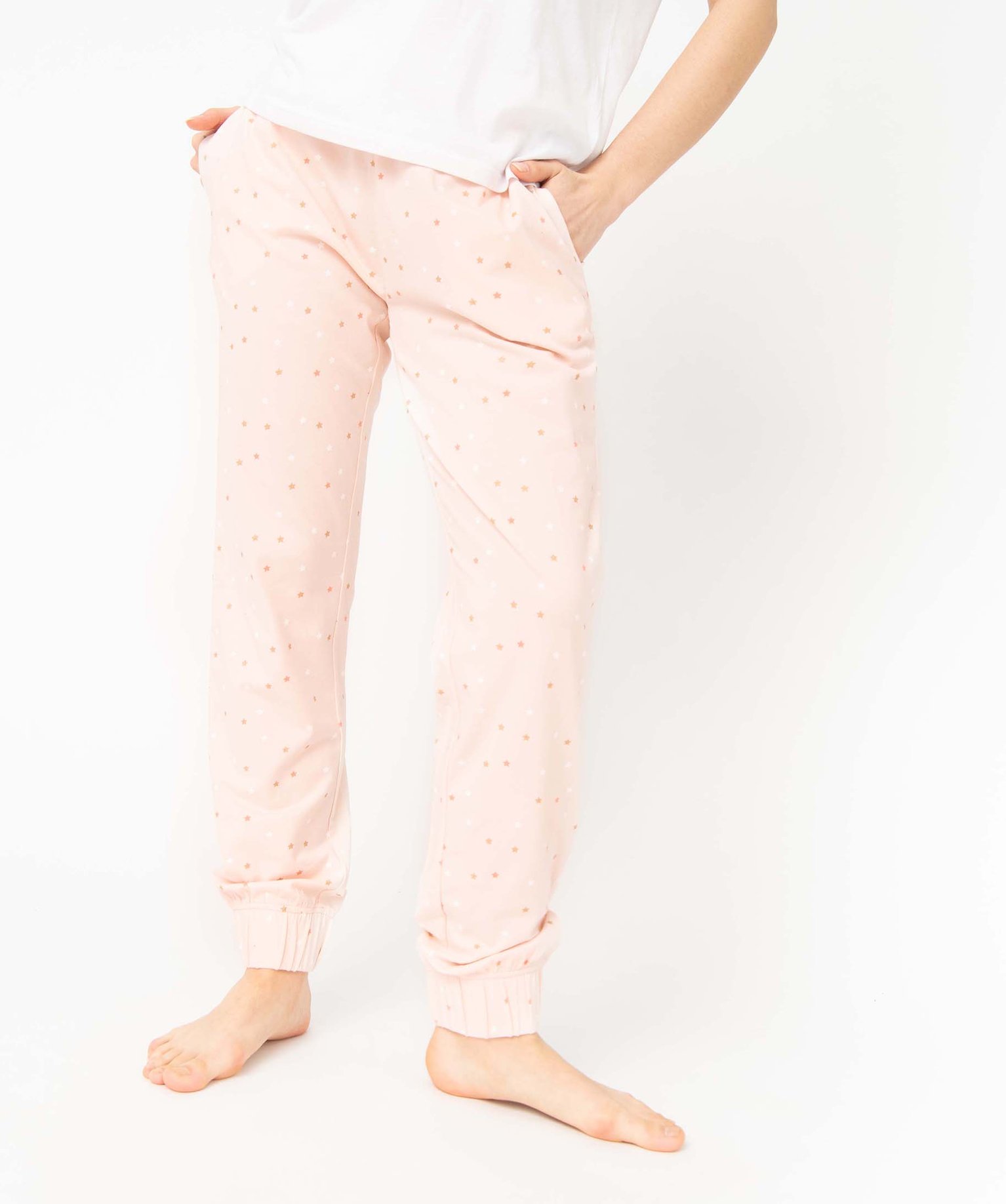 Pantalon de pyjama femme imprimé avec bas élastiqué imprime | GEMO