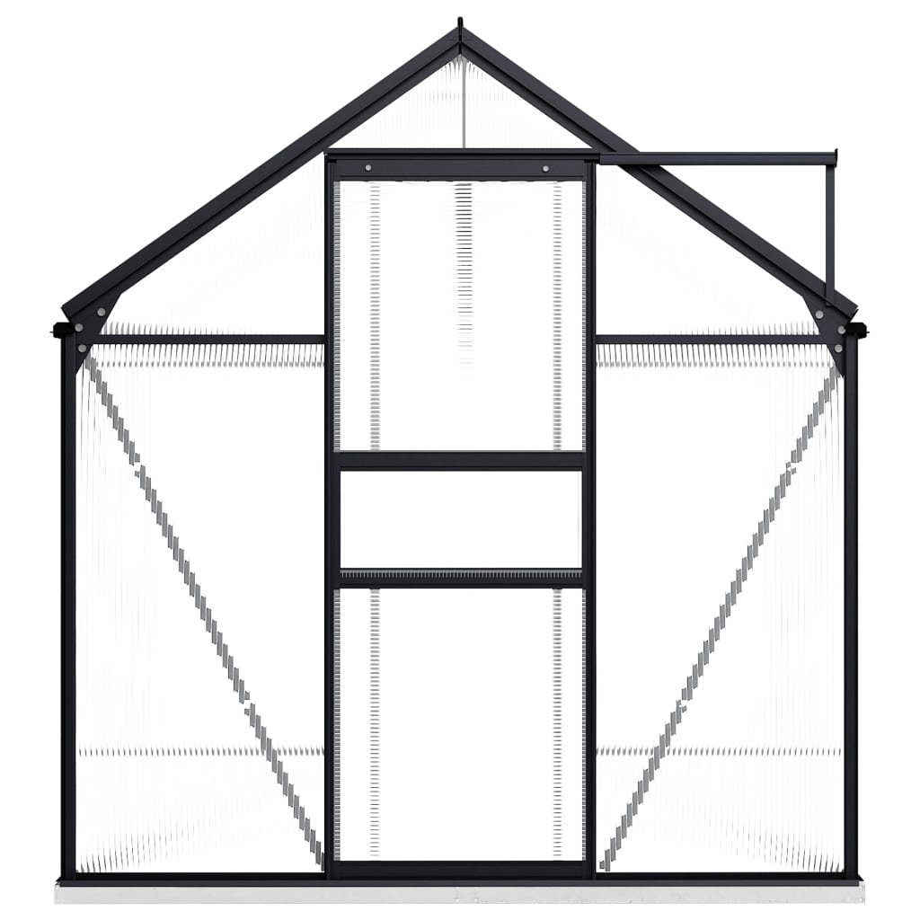 vidaXL Gewächshaus Gewächshaus mit Fundament Anthrazit Aluminium