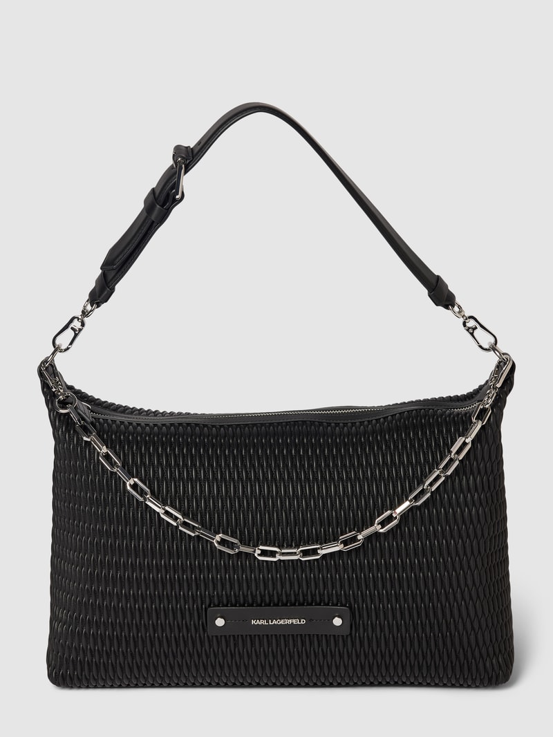 Handtasche mit Strukturmuster Modell 'k/kushion xl quilted sb' in schwarz