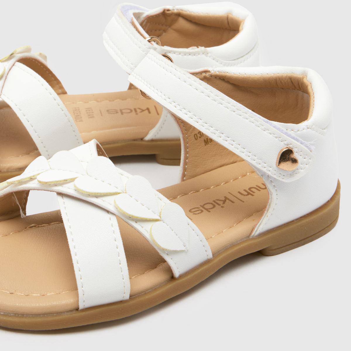 Schuh fehér topáz szív alakú lányka kisgyermek szandál