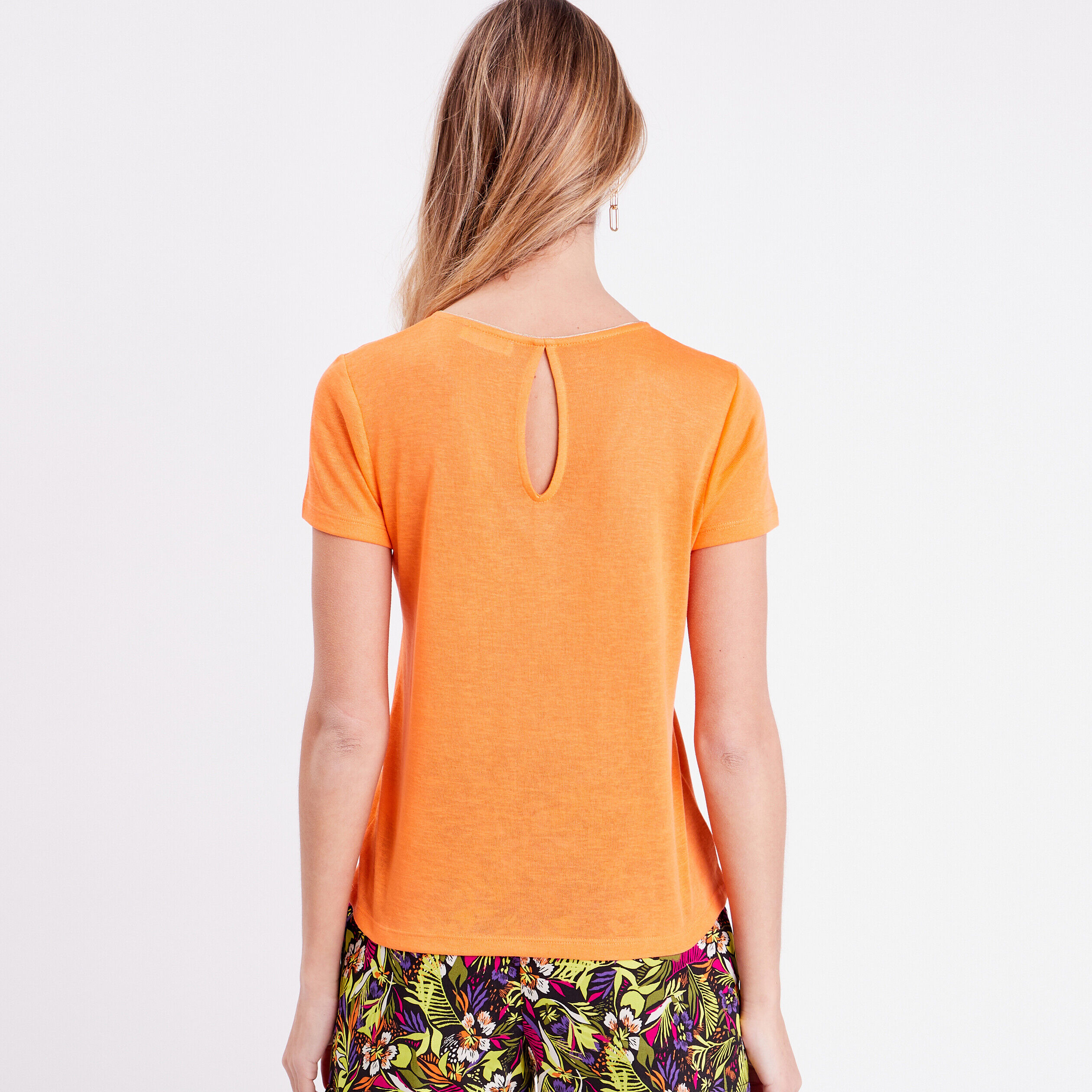 T-shirt manches courtes orange femme | Cache Cache