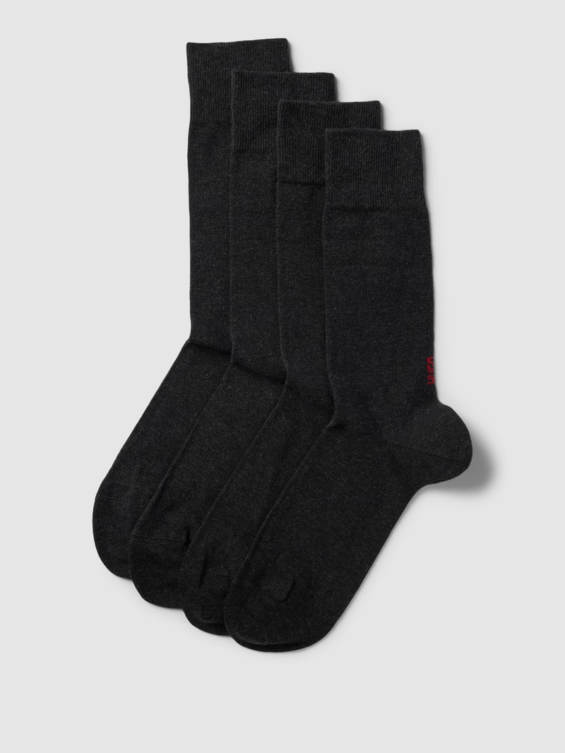 Socken mit gerippten Abschlüssen im 4er-Pack in anthrazit