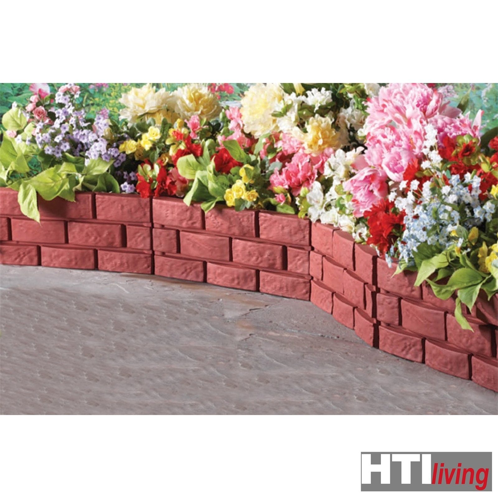 HTI-Living Beetumrandung Beeteinfassung Steinmauer Terracotta Nessa, Beetbegrenzung Beetumrandung