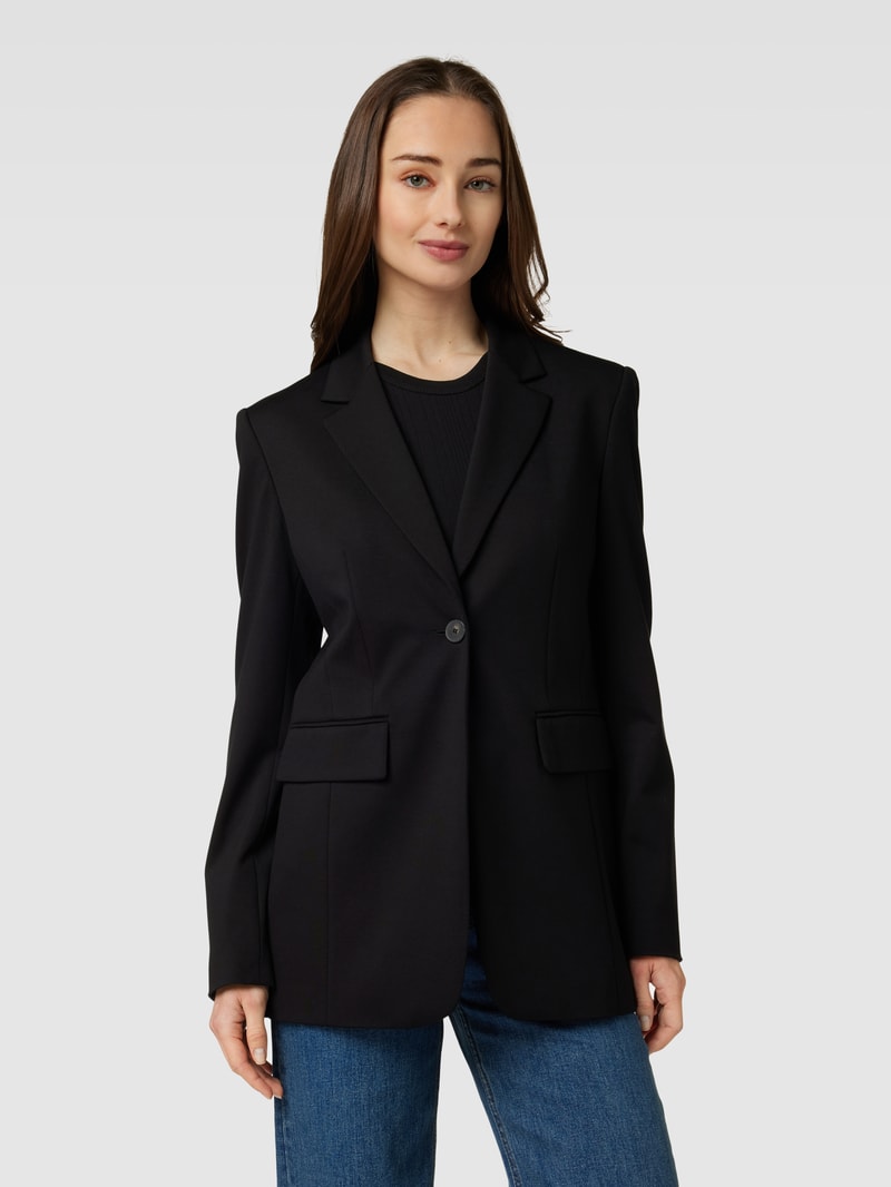 Blazer mit Pattentaschen in schwarz
