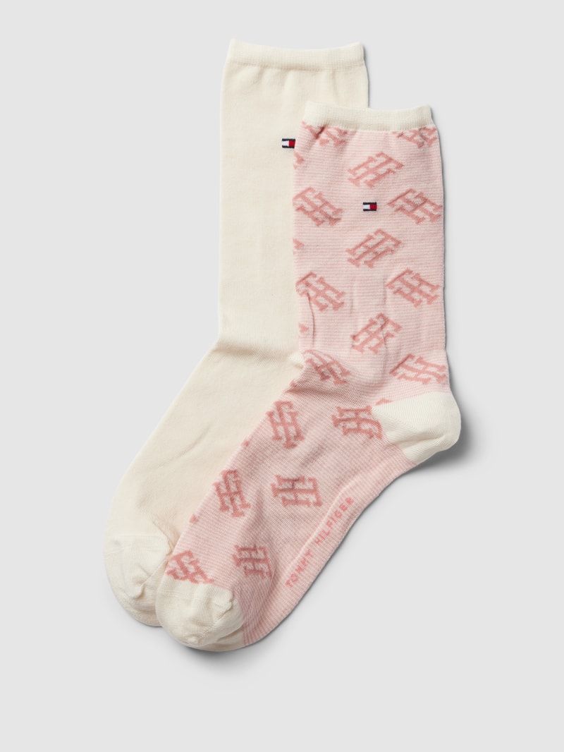 Socken mit Label-Details 2er-Pack in rosé