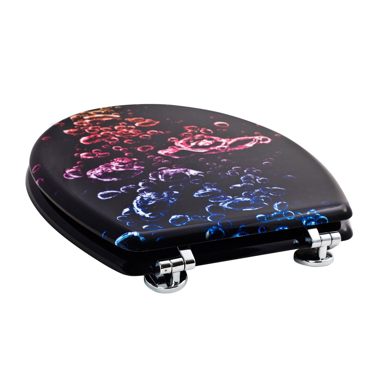 Grafner WC-Sitz WC Sitz mit Absenkautomatik Motiv Colored Bubbles Toilettendeckel, mit Absenktautomatik