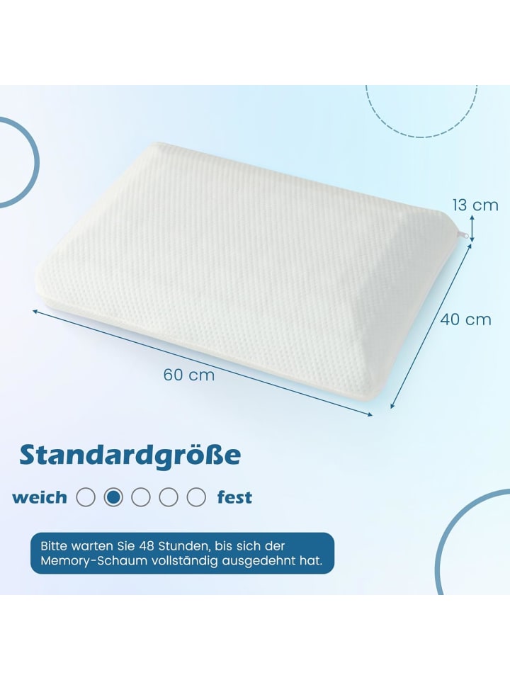 COSTWAY Kühlendes Kopfkissen 2er Set 40x60cm in Weiß günstig kaufen onesize