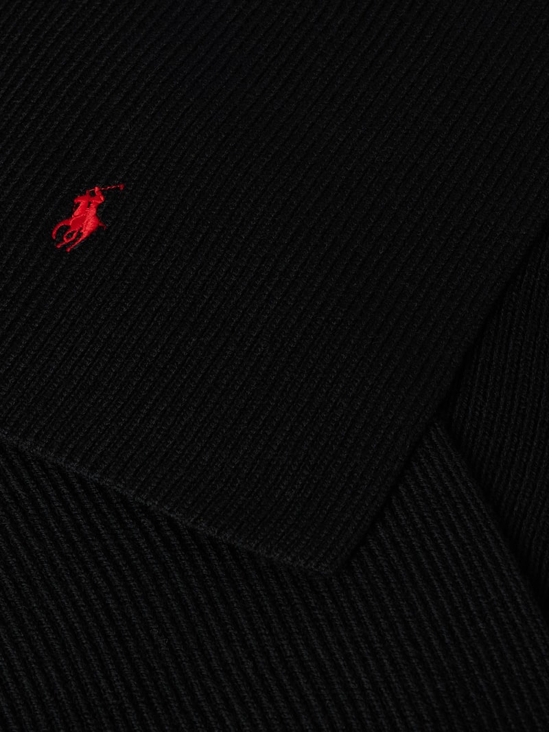 Schal mit Label-Stitching in schwarz