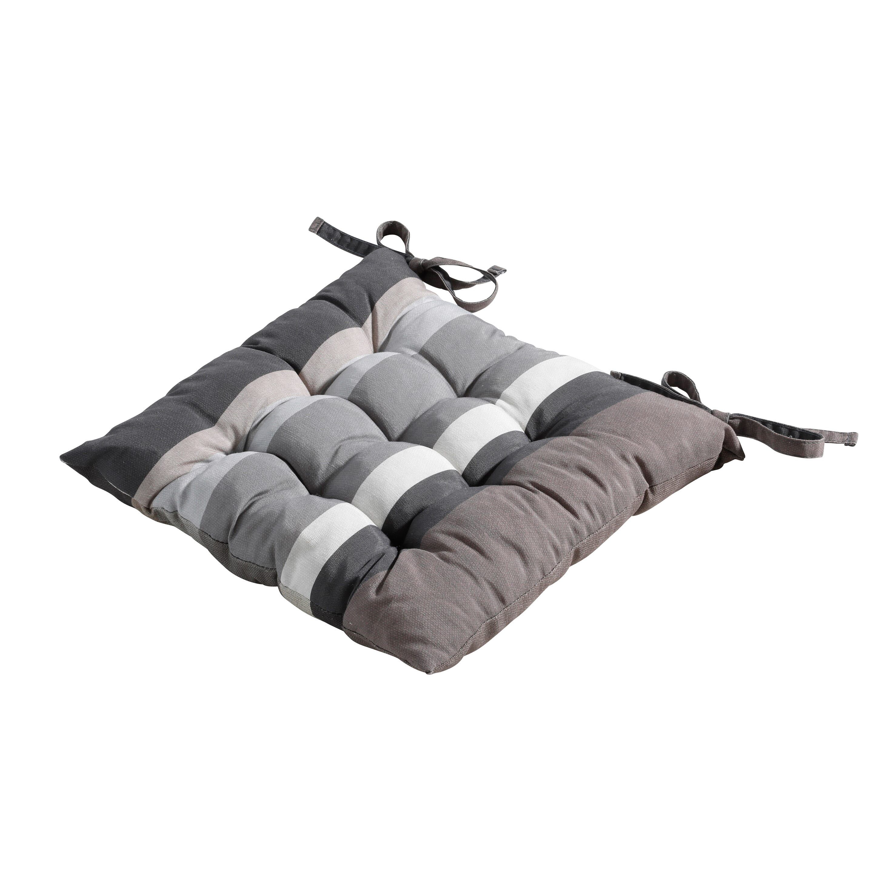 Madison Stripe Grey 46x46 Sitzkissen