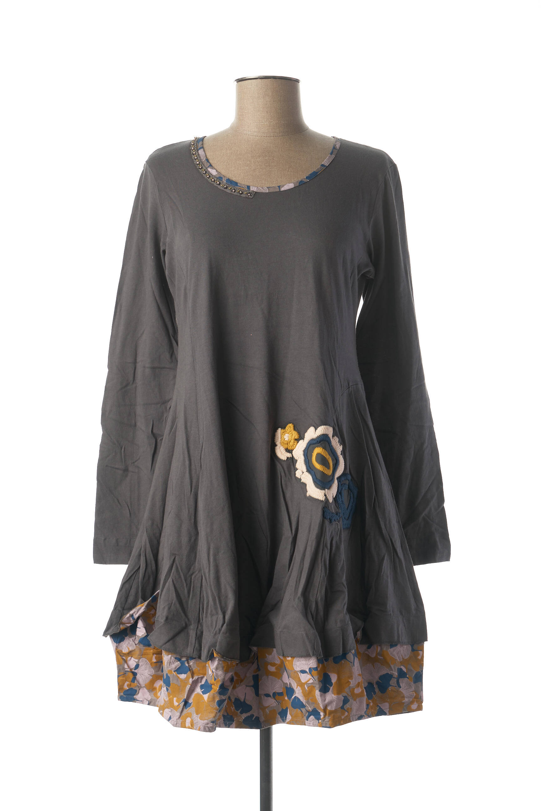 Rhum Raisin Tuniquemanchelongue Femme couleur gris