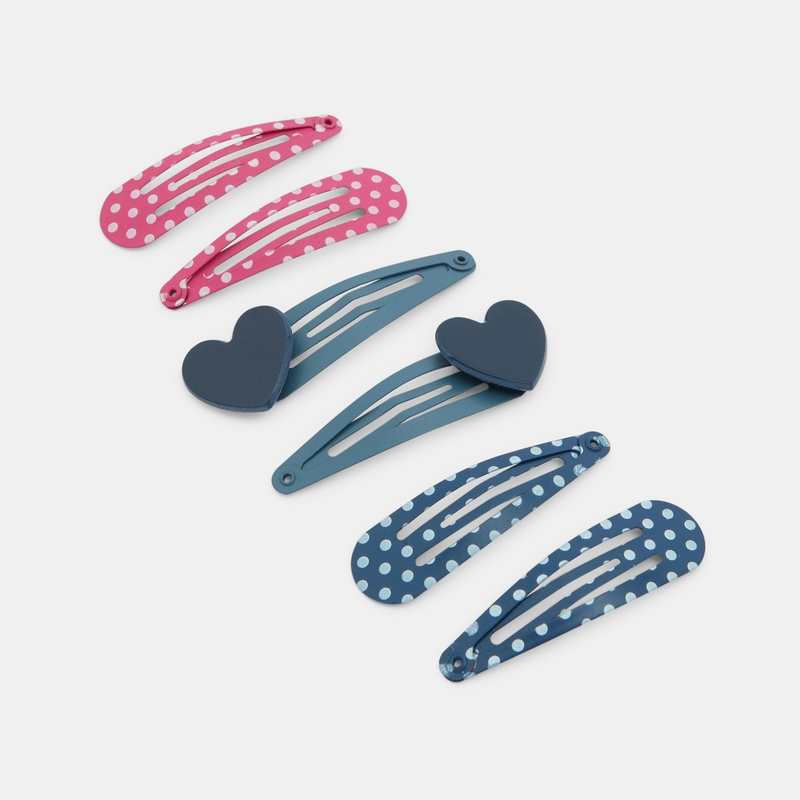 Barrettes clic clac fantaisie (lot de 6) jaune fille
