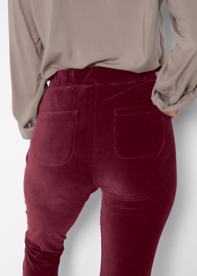 Feincord-Leggings mit breitem Komfortbund