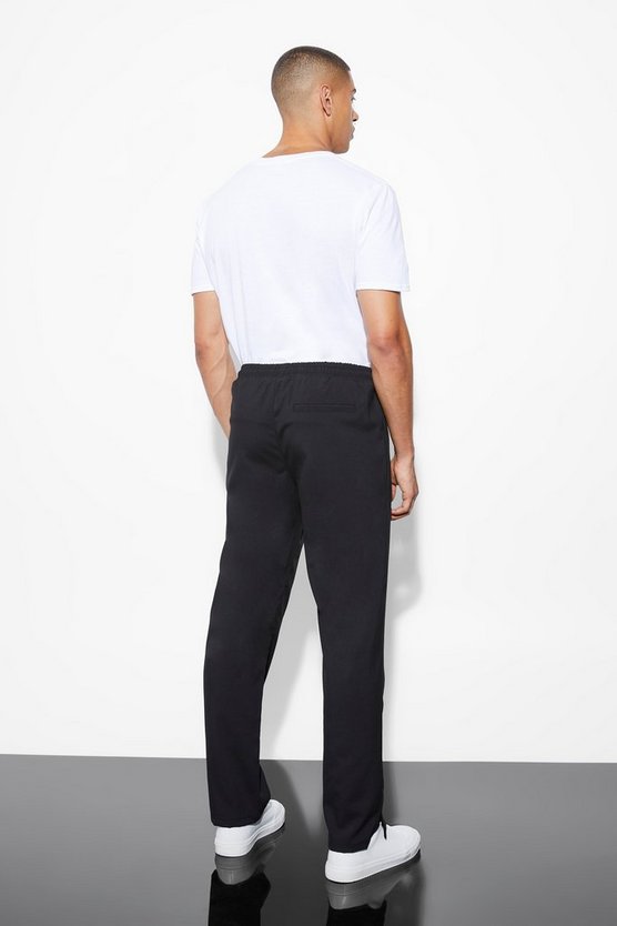 Elastische Hose mit geradem Bein und geteiltem Saum