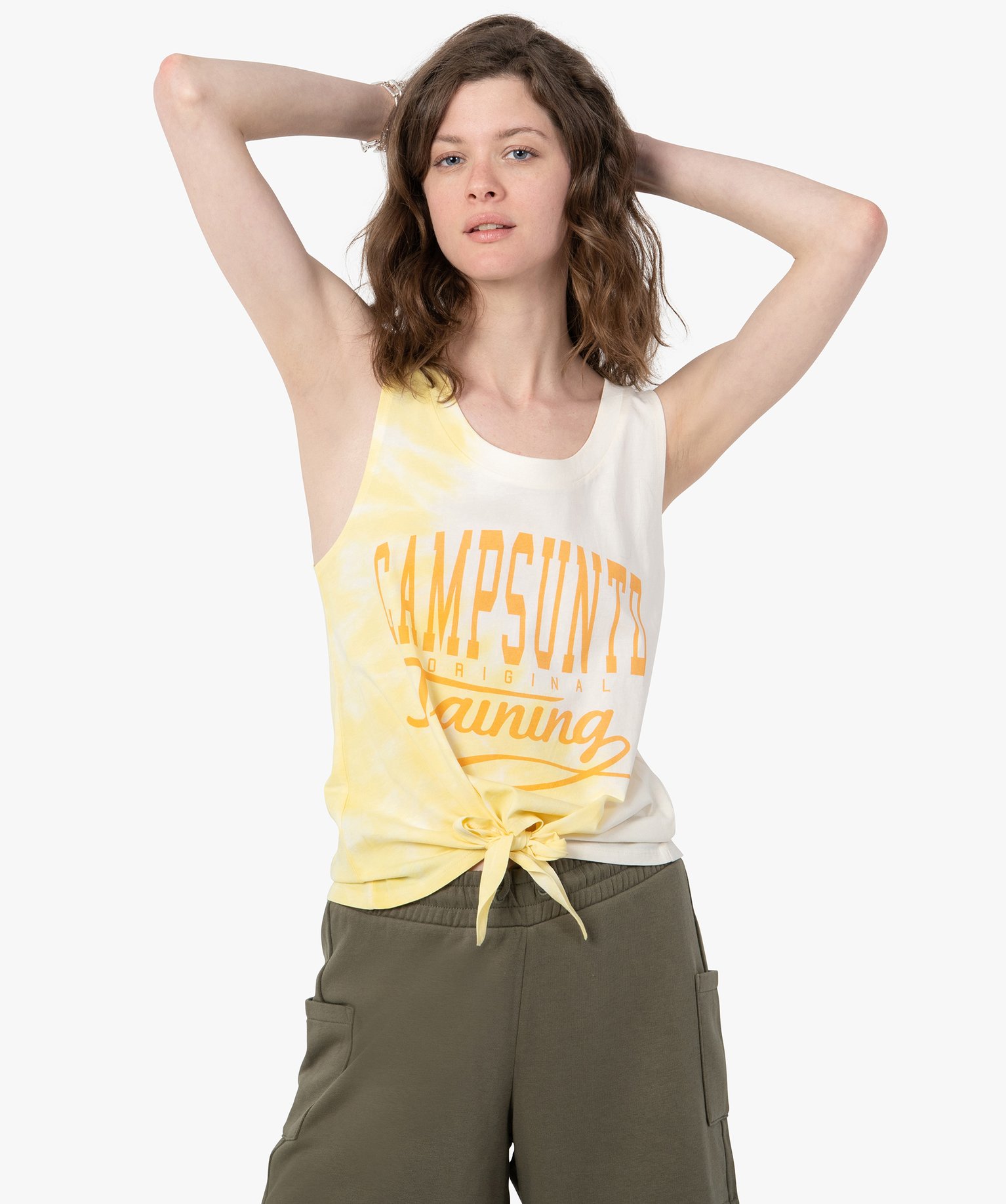 Débardeur femme avec inscription XXL – Camps United jaune | GEMO